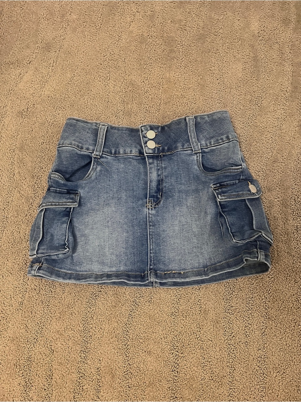 Refuge Denim Cargo Mini Skirt